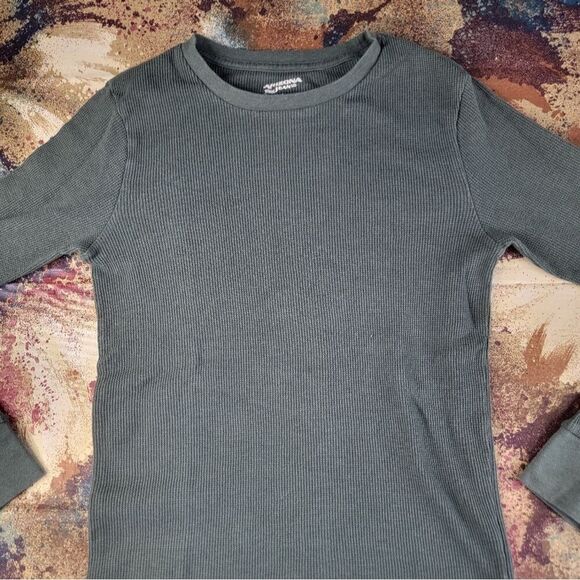 Arizona Jean Co Men's Shirt Small Green Long Sleeve Thermal Crew Neck Waffle - Picture 5 of 13